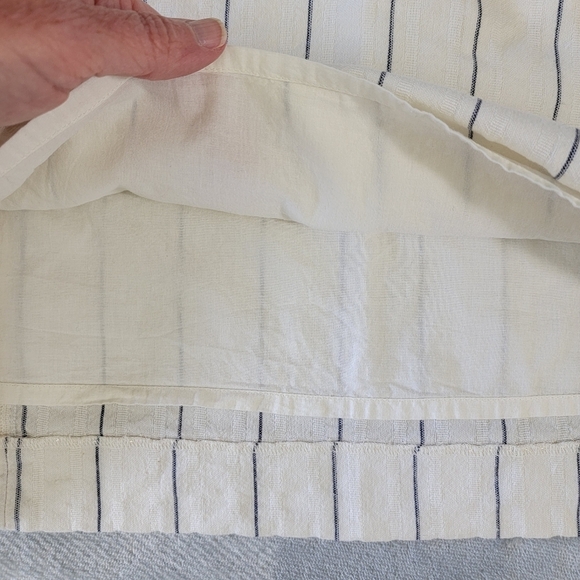 Madewell Linen Blend Striped Short Tie Sleeve Shift Dress Ivory Black Size XS - Picture 6 of 10